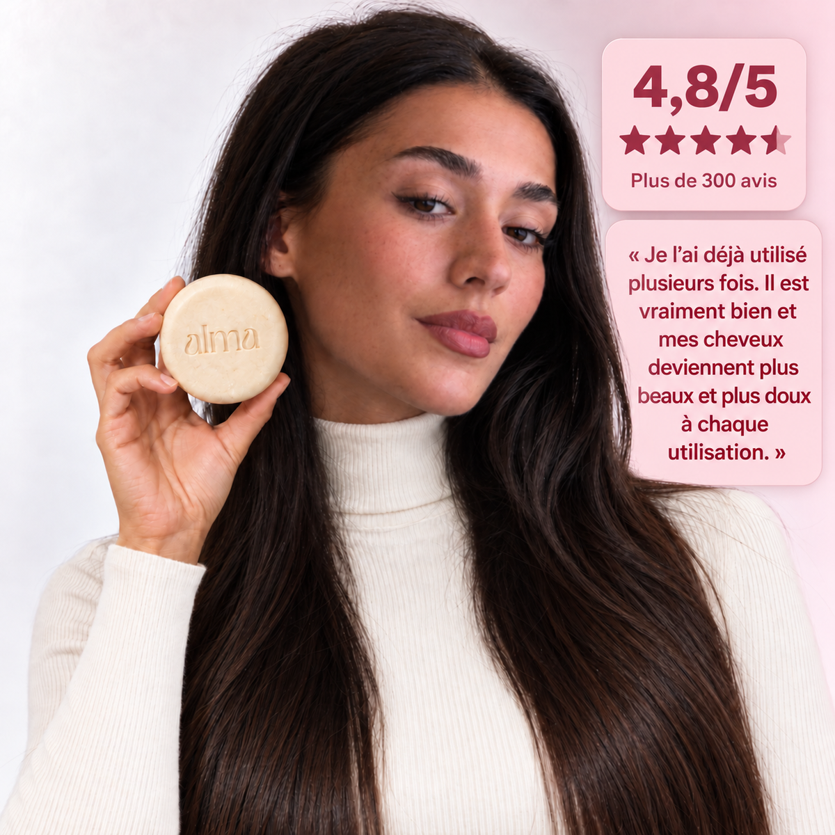 Shampooing solide effet glossy à la protéine de riz